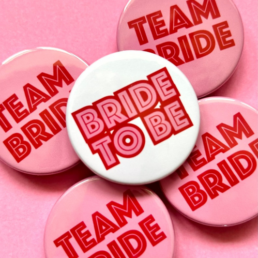 Customised Team Bride Quirky Badges