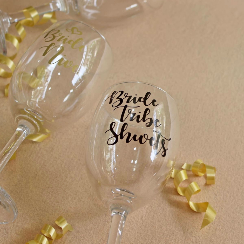 Customised Wine Glasses for the Bride Squad