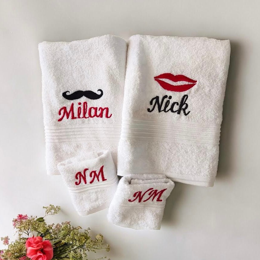 Customised Bath Towel Set for Couples