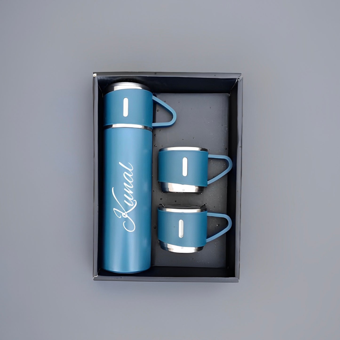 Customised Vacuum Insulated Flask Gift Set With 3 Cups