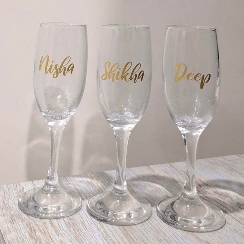 Customised Champagne Glasses